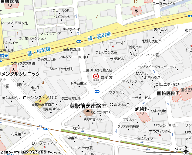 蕨支店付近の地図